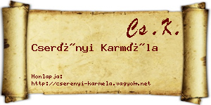 Cserényi Karméla névjegykártya